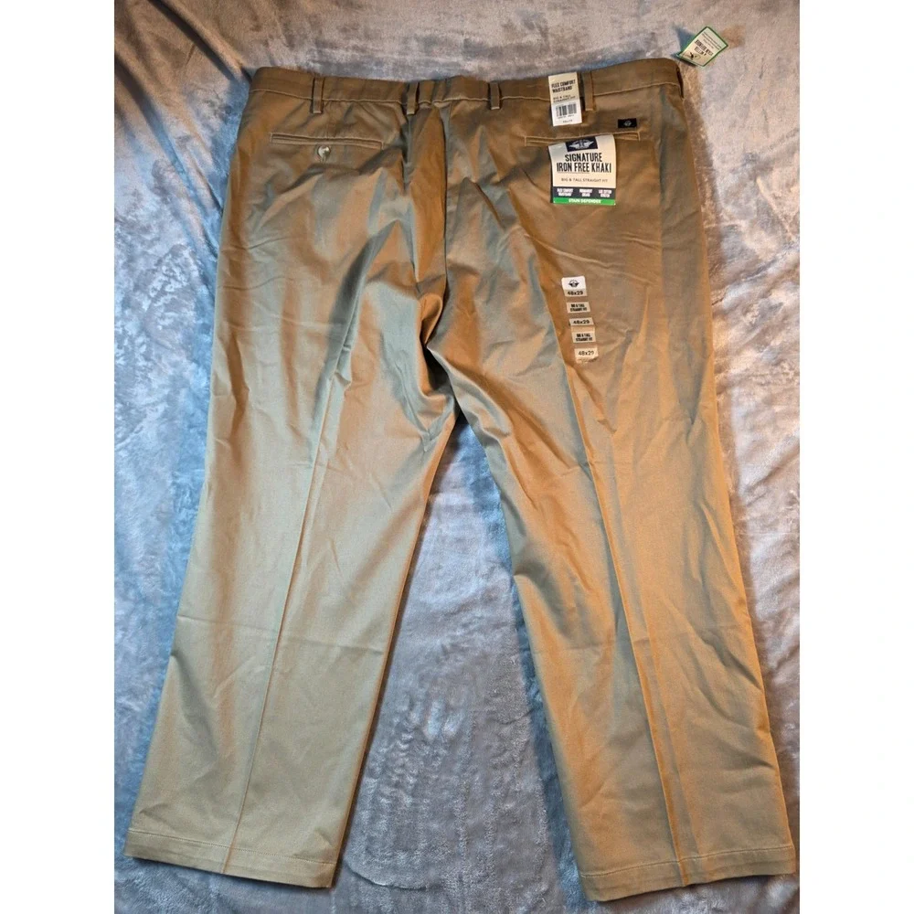 Dockers Signature Khaki Pants Mens 48x29 Tan Iron Free Straight Big & Tall NWT - Picture 8 of 8